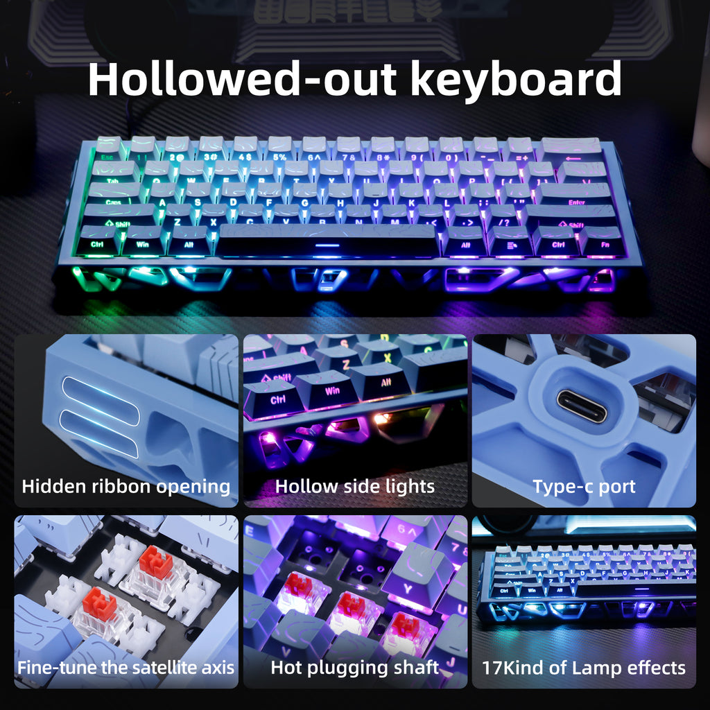 NJ61 Hollow Mechanical Keyboard, 61-Key