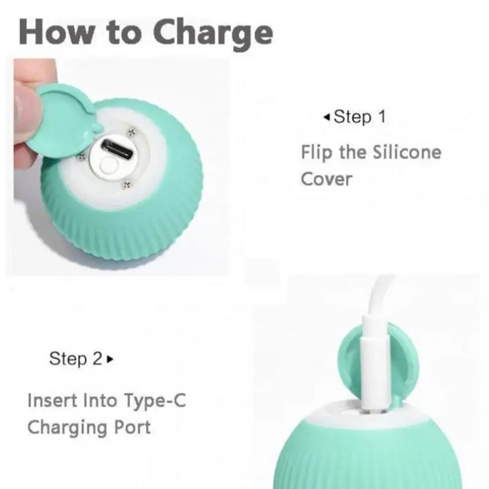 Self-Rolling Interactive Cat Ball, USB Rechargeable