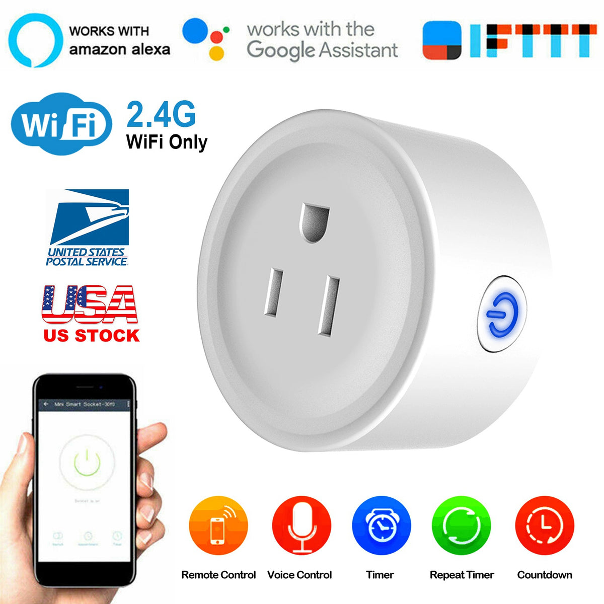 WiFi Smart Plug, App & Voice Control