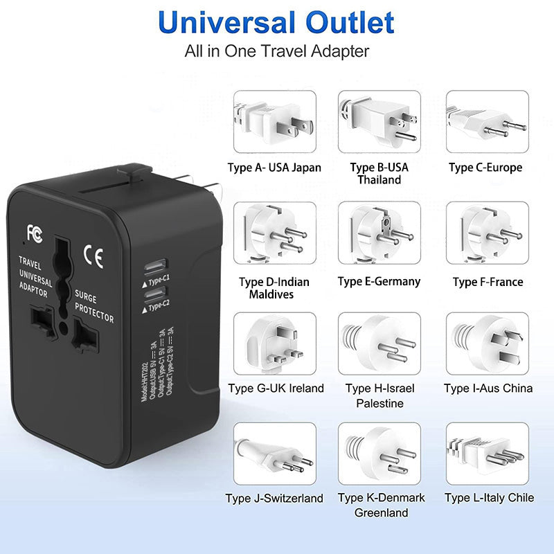 Worldwide Travel Adapter, All-in-One