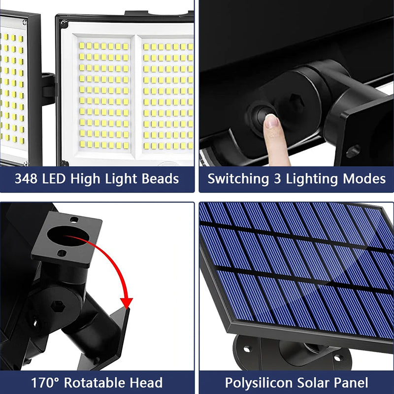 348-LED Solar Motion Sensor Light with Remote
