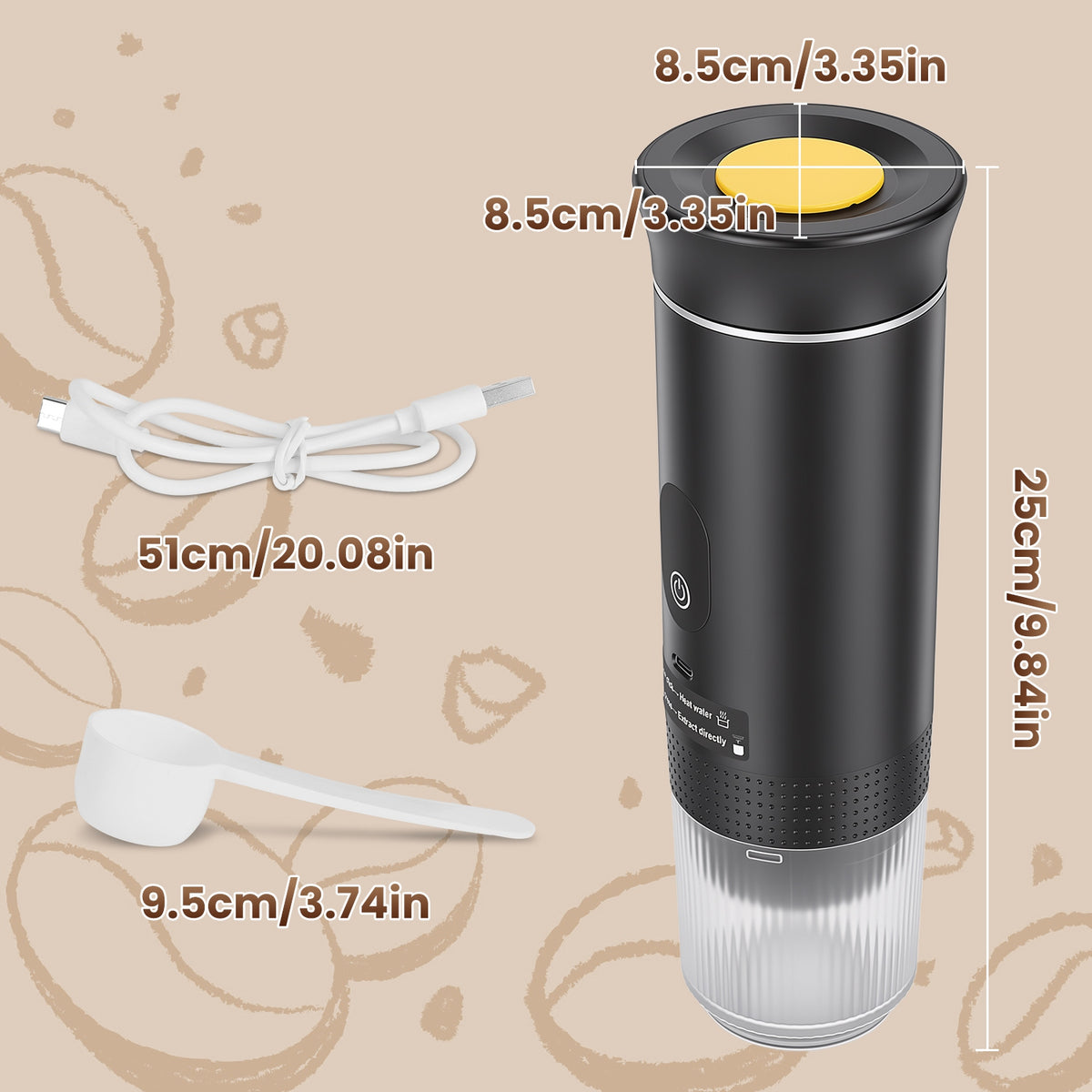Portable Espresso Machine, 3-in-1 Cordless