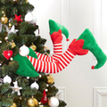 Elf Legs Christmas Tree Topper, Bendable Plush