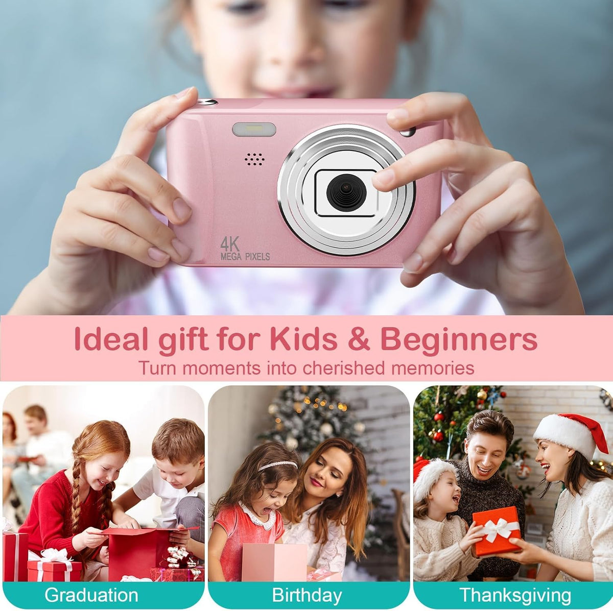 Kids Digital Camera with 32GB Card