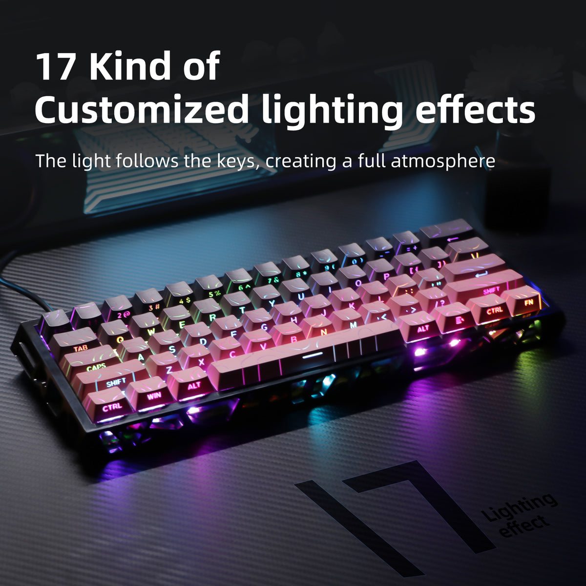 NJ61 Hollow Mechanical Keyboard, 61-Key