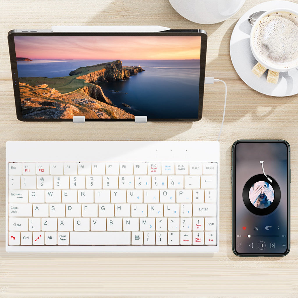 Mini 80-Key Wired Keyboard, Compact USB
