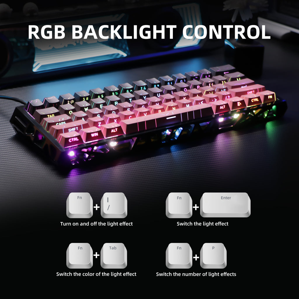 NJ61 Hollow Mechanical Keyboard, 61-Key