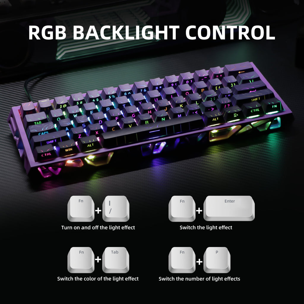 NJ61 Hollow Mechanical Keyboard, 61-Key