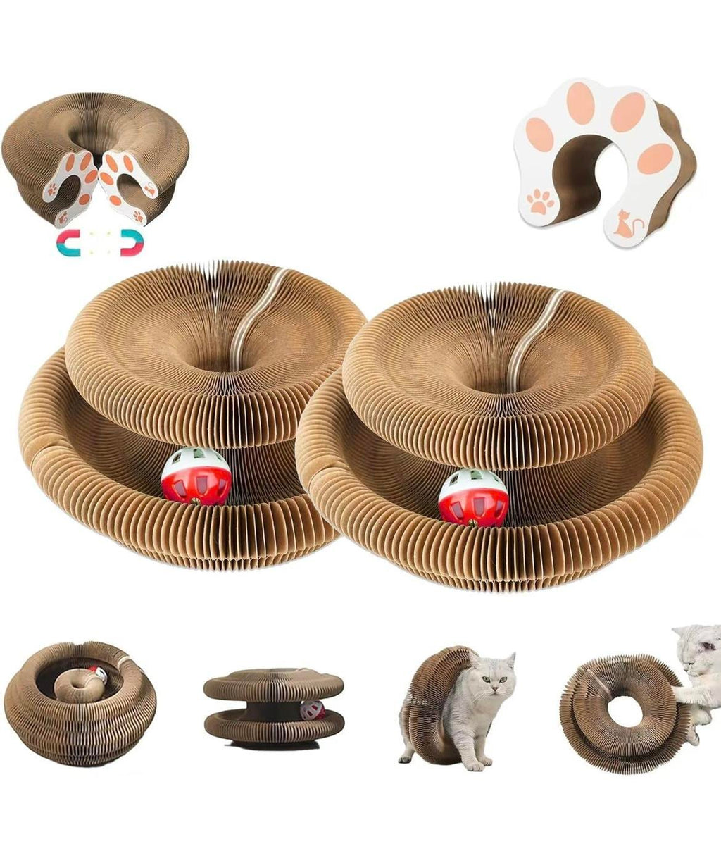 Accordion Cat Scratcher Toy with Bell Ball