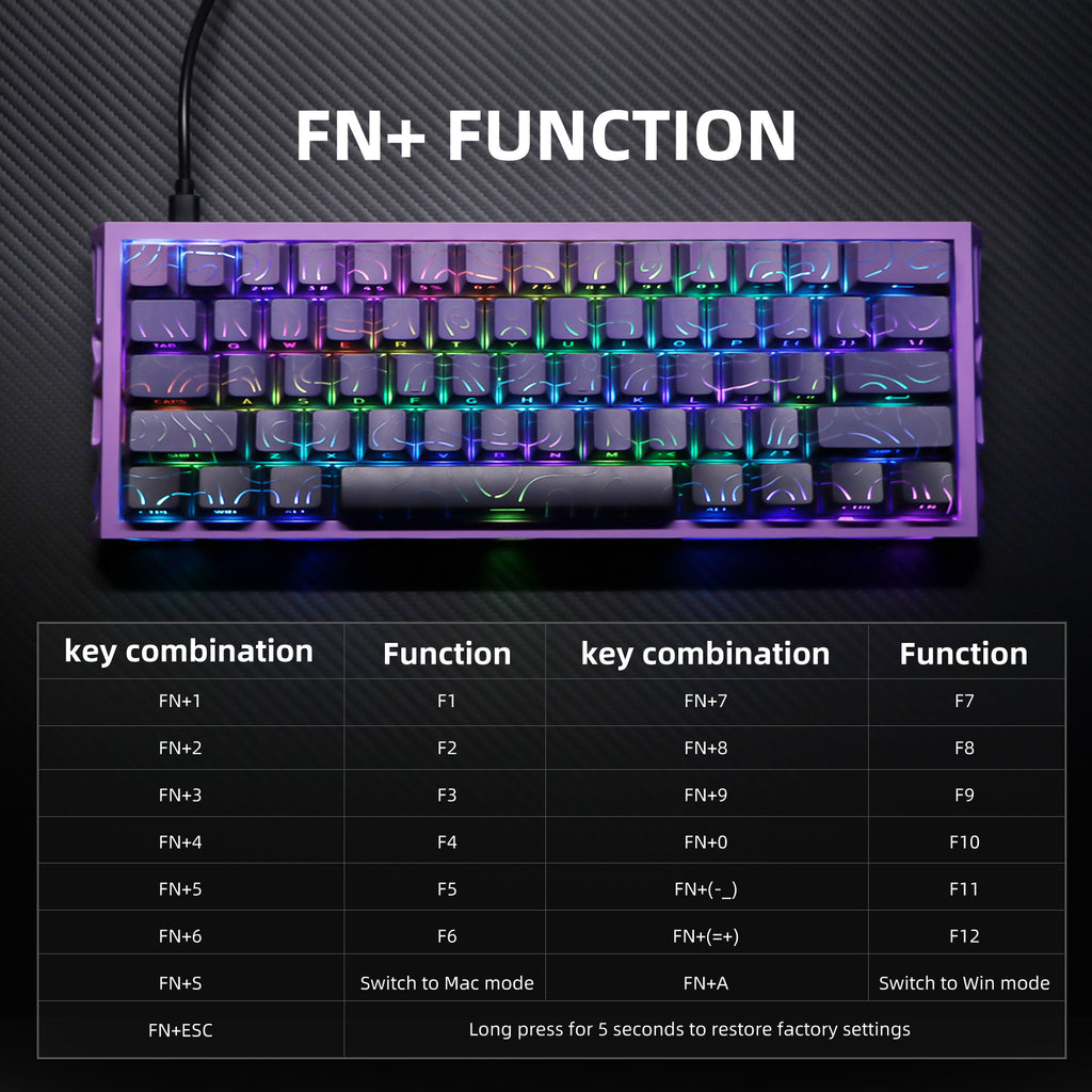 NJ61 Hollow Mechanical Keyboard, 61-Key