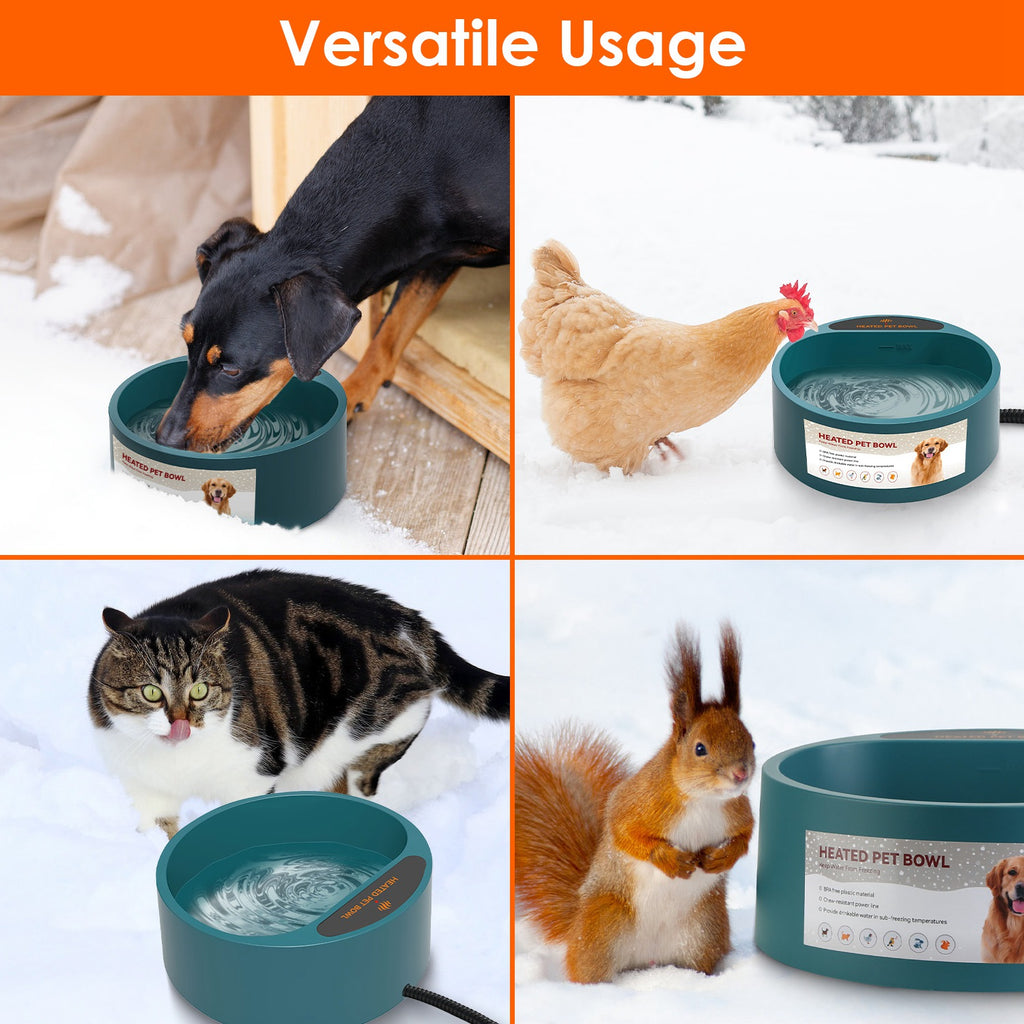 Heated Pet Water Bowl, 74 oz, Thermostatic
