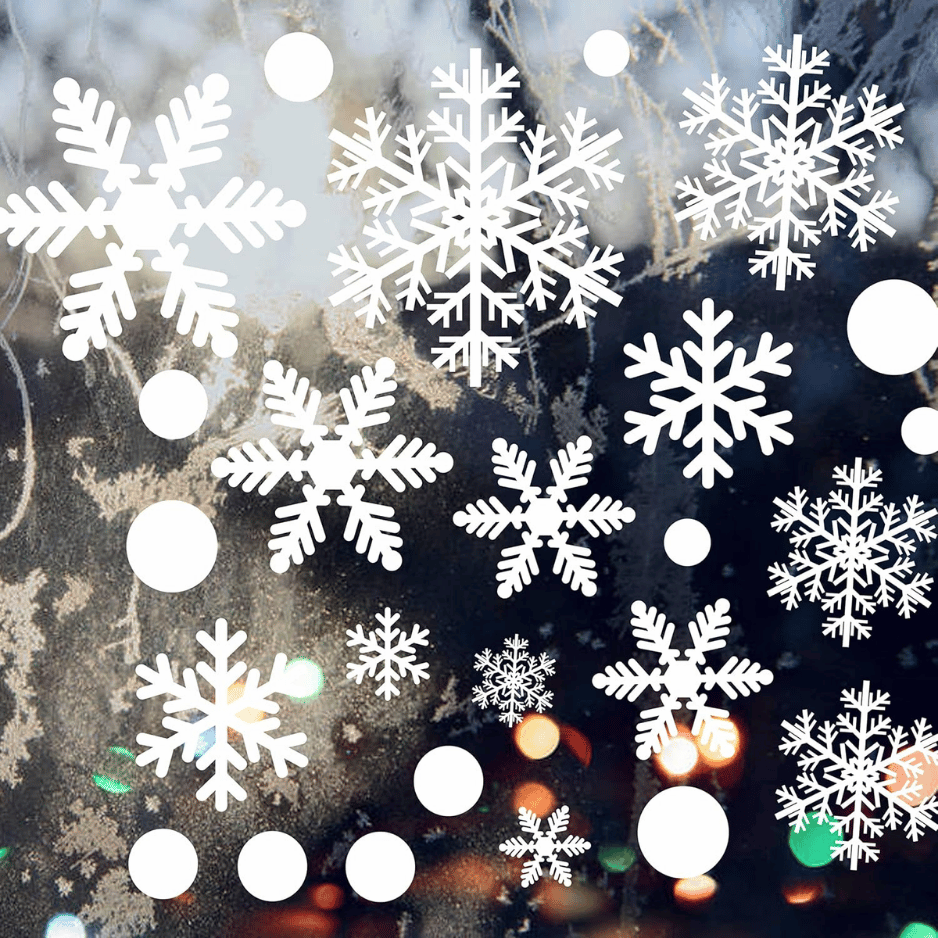 Snowflake Christmas Window Clings, 9 Sheets