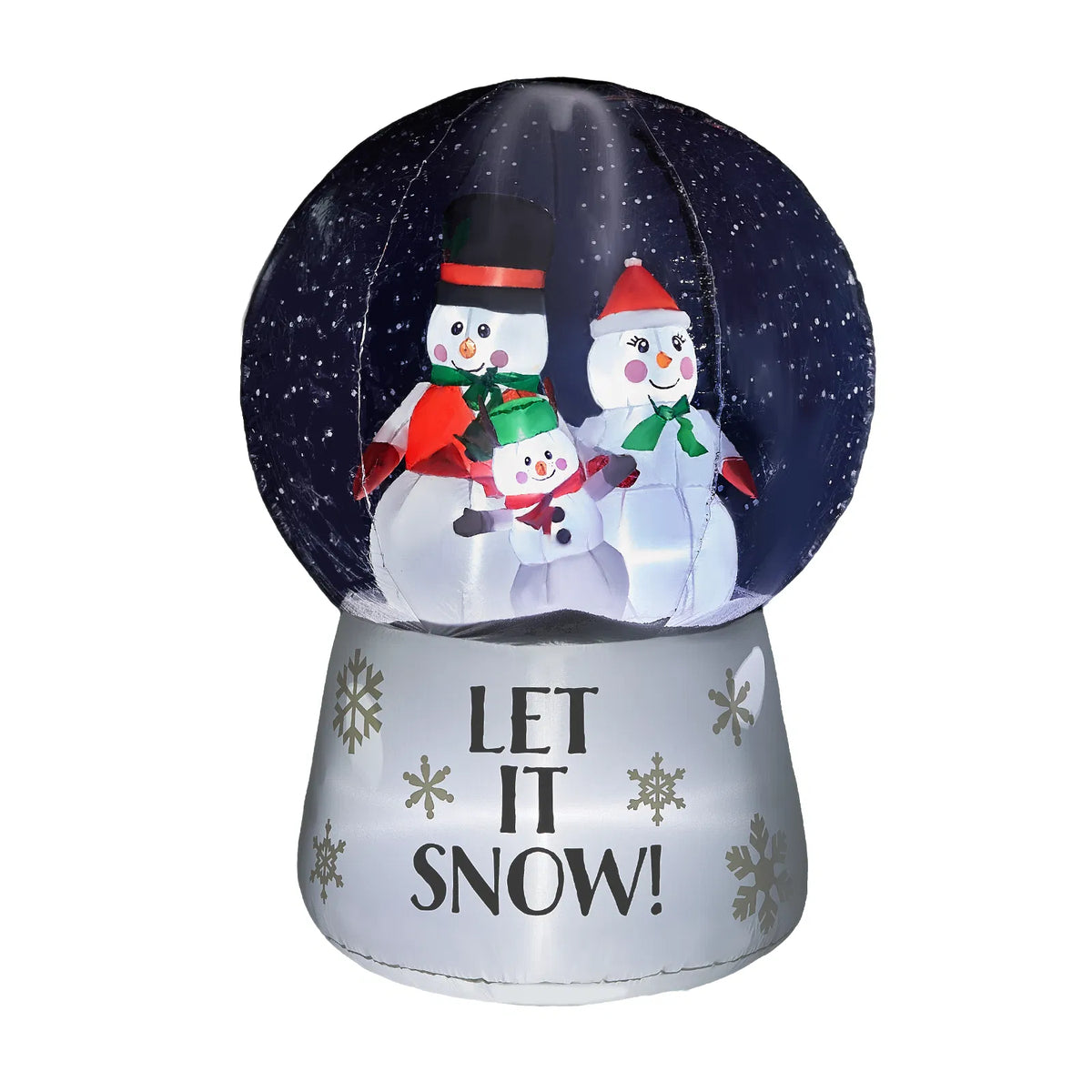 6 ft Inflatable Snow Globe with Snowman Family and LED Lights