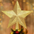 Gold Glitter Star Christmas Tree Topper, 8 Inch