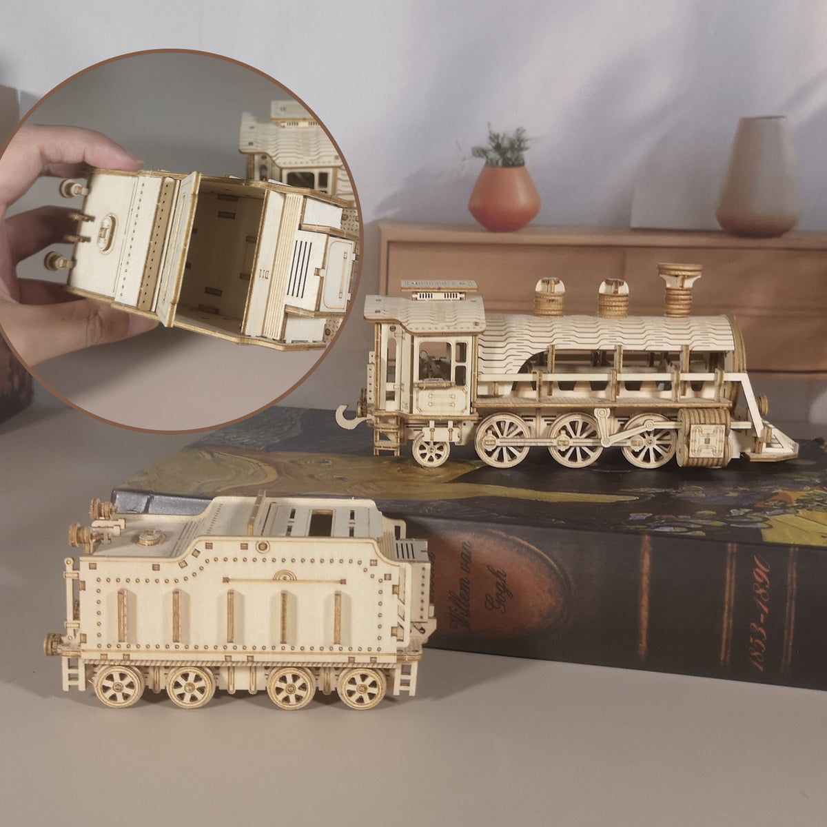 3D Wooden Steam Train Puzzle, 282 Pieces