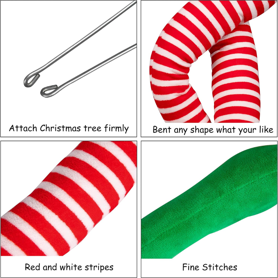 Elf Legs Christmas Tree Topper, Bendable Plush