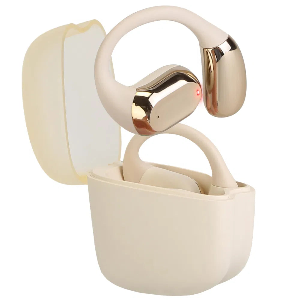 Open-Ear Wireless Earbuds with LED Charging Case
