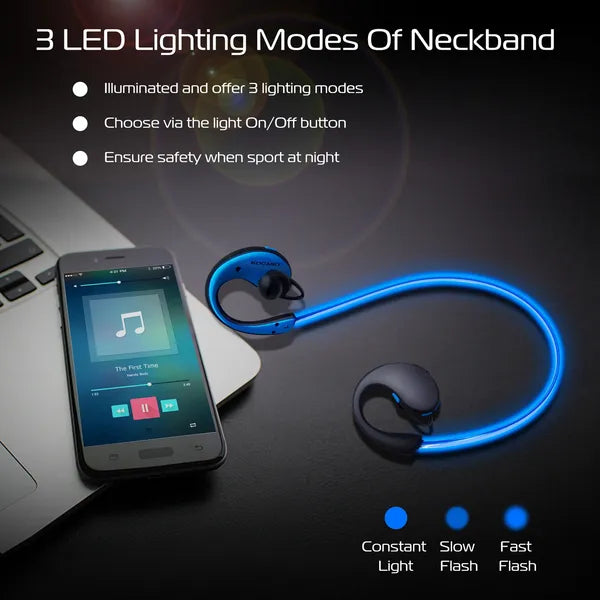 Wireless Sports Neckband Headphones, Sweatproof