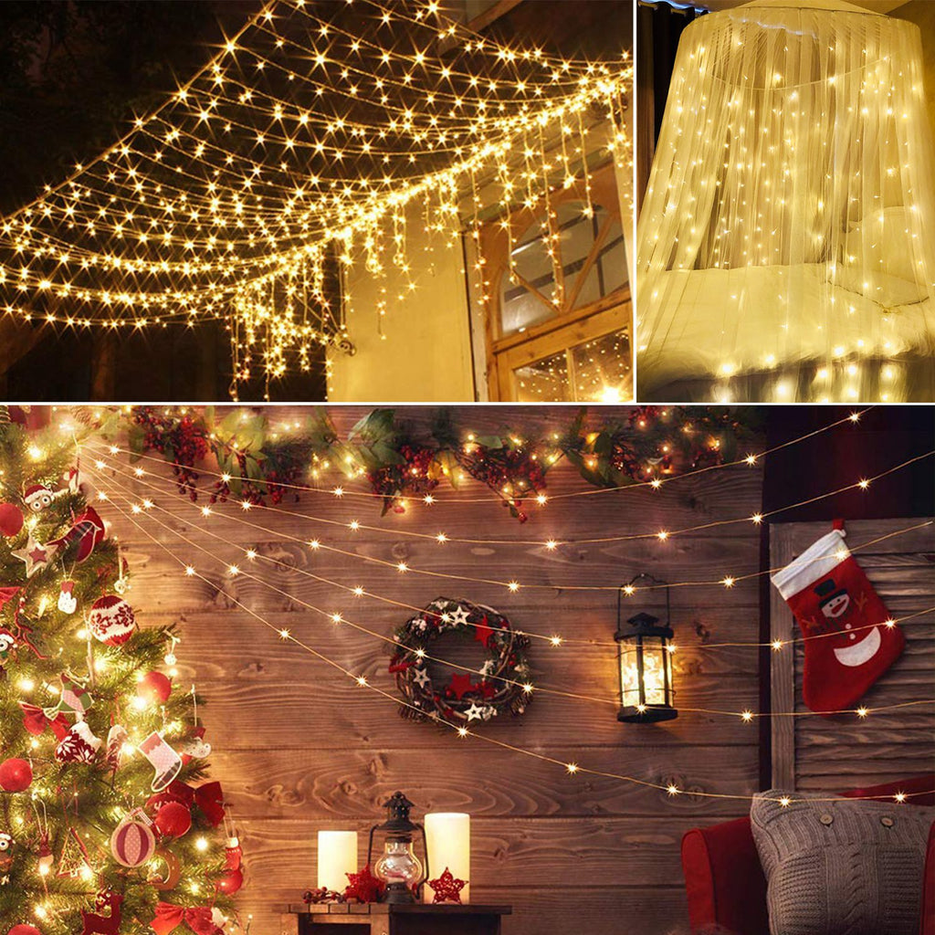 LED Curtain String Lights, 300 LED Remote