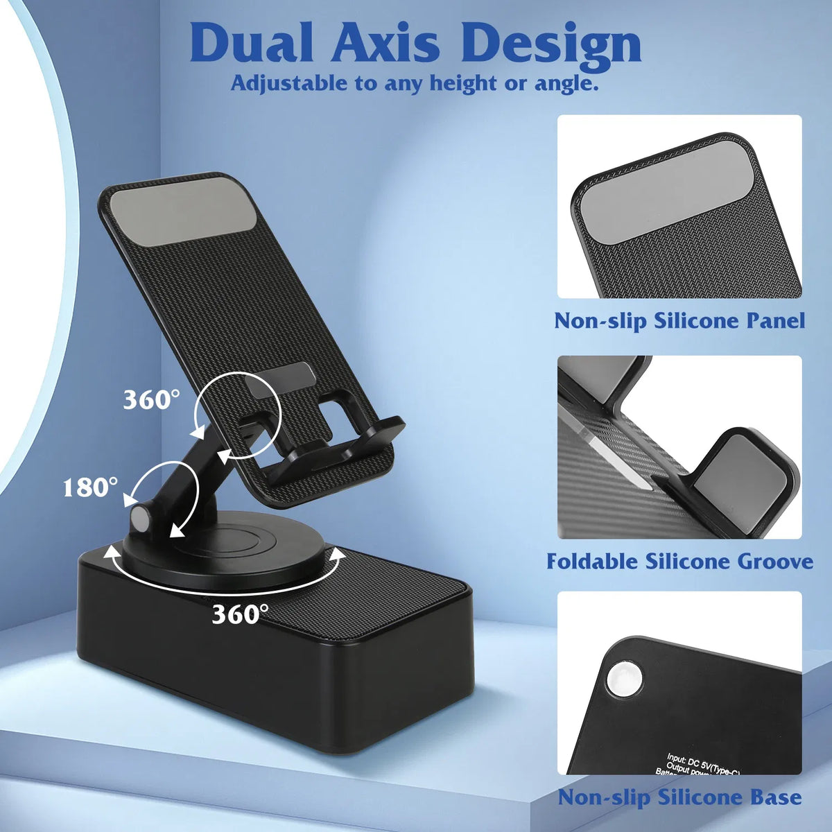 4-in-1 Phone Stand with Speaker, Power Bank and RGB Light