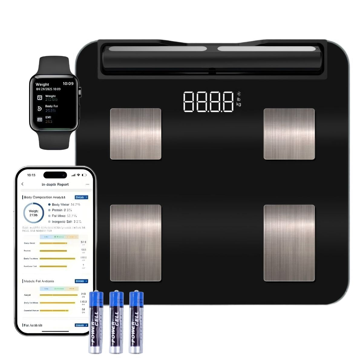 8-Electrode Smart Body Composition Scale with BMI Tracking