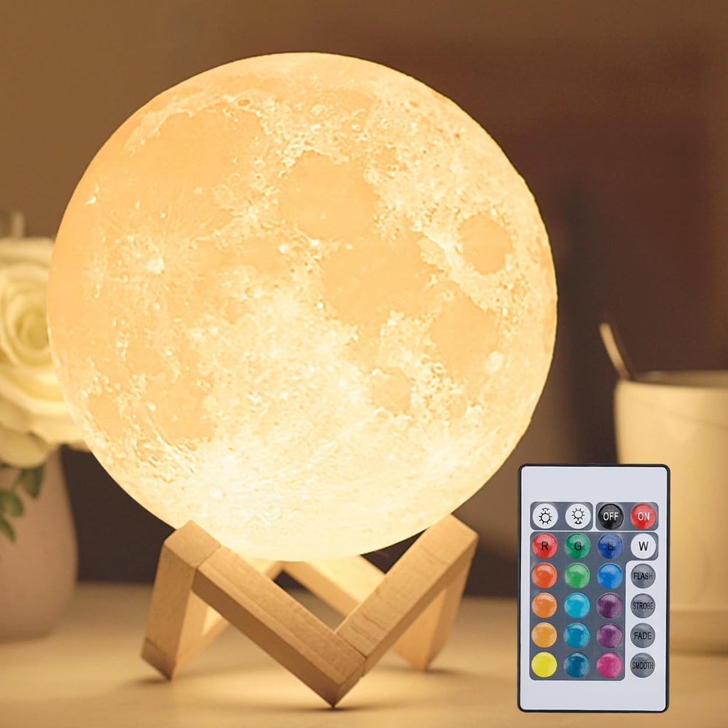 Moon Lamp, 16 Colors with Stand and Remote