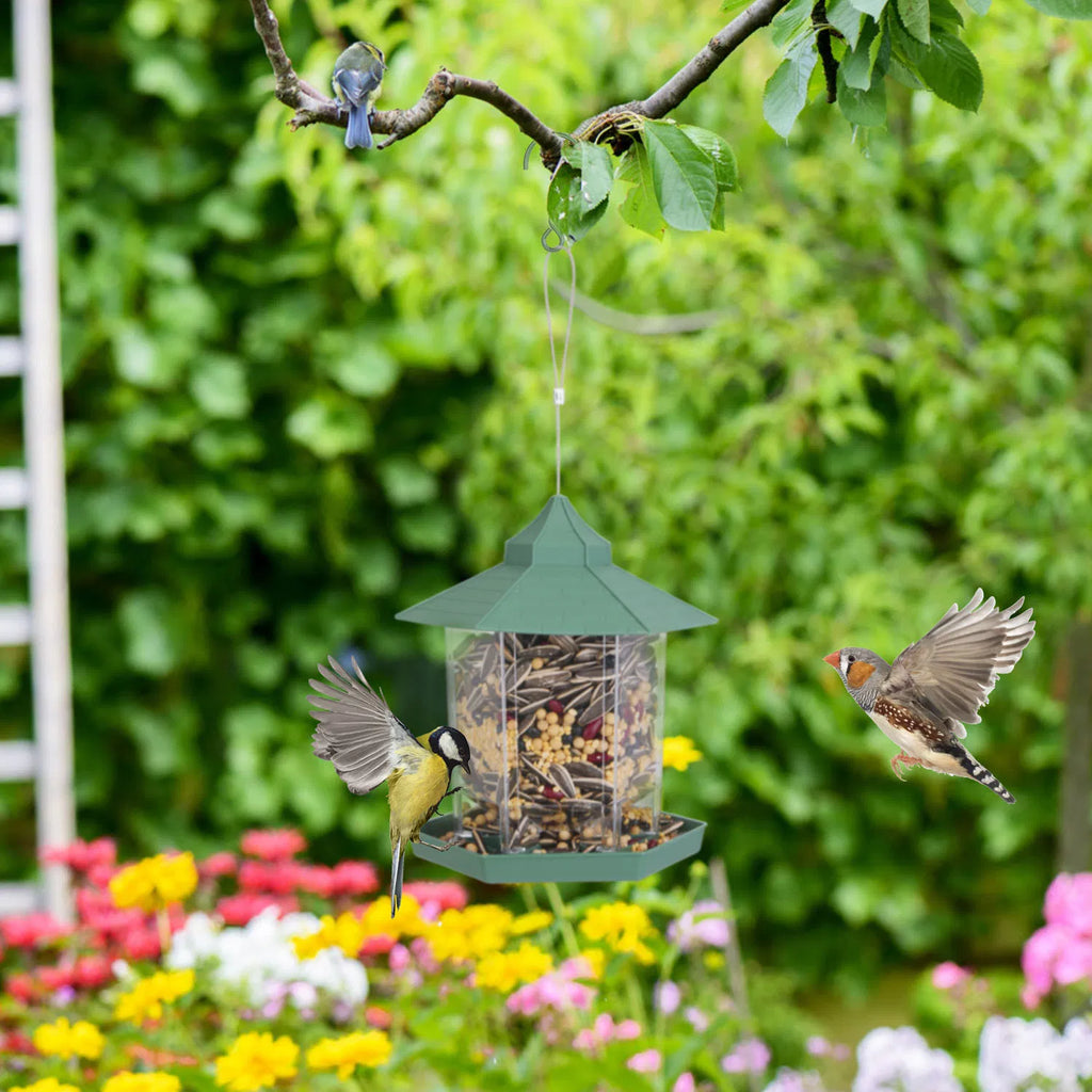 Hanging Gazebo Bird Feeder with 6 Feeding Ports