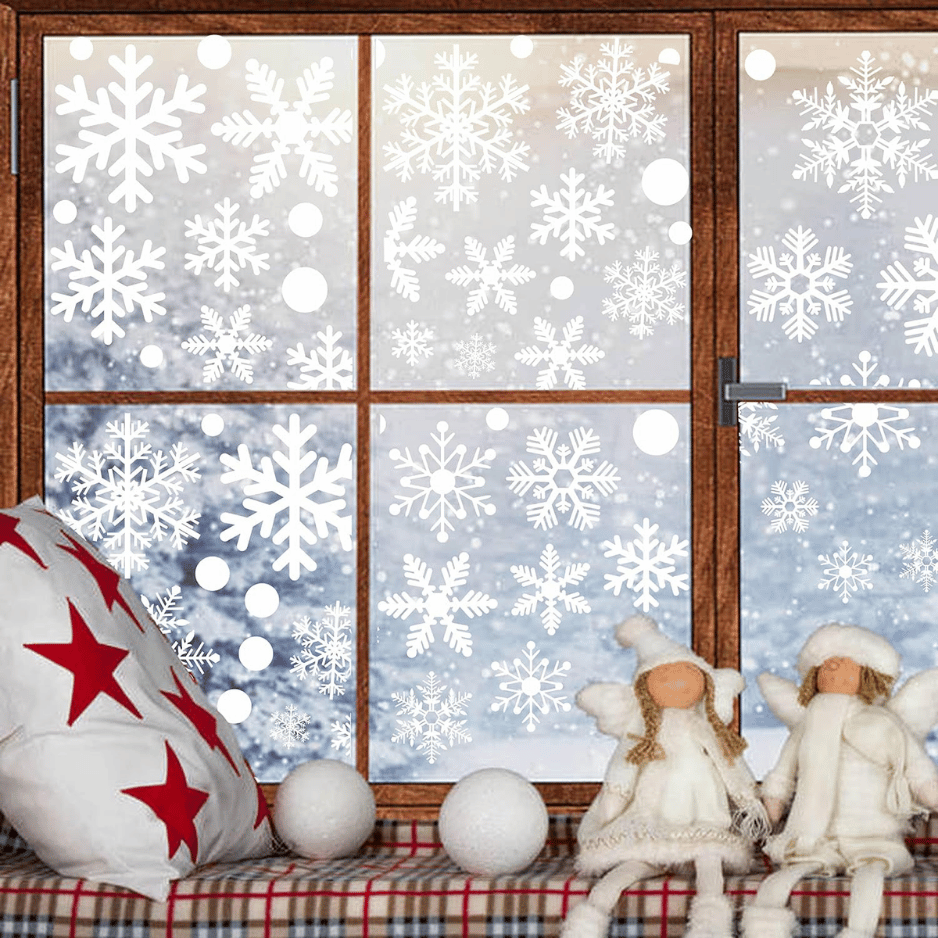 Snowflake Christmas Window Clings, 9 Sheets