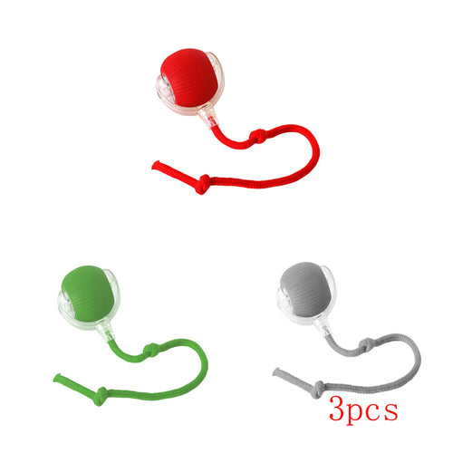 Interactive Rolling Cat Ball with Rope Tail