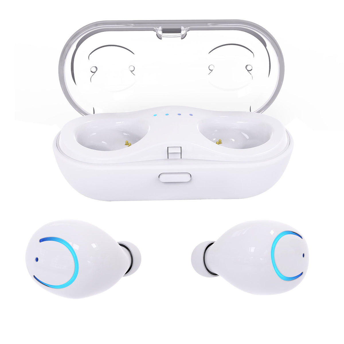 Compact True-Wireless Earbuds with Charging Case