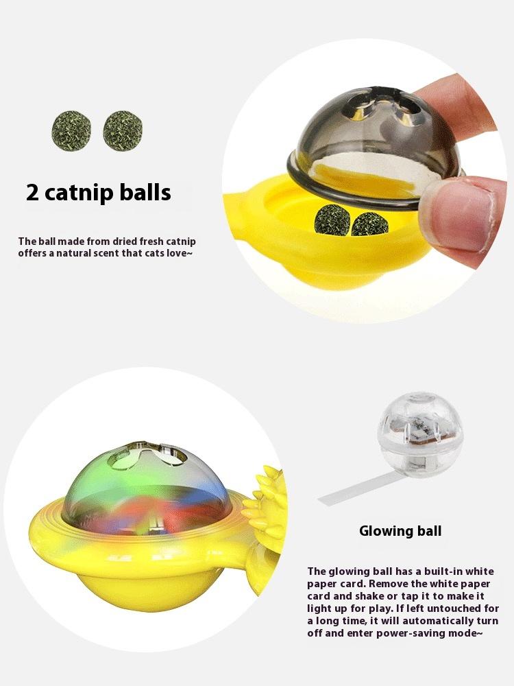 Windmill Cat Toy with LED Ball and Catnip