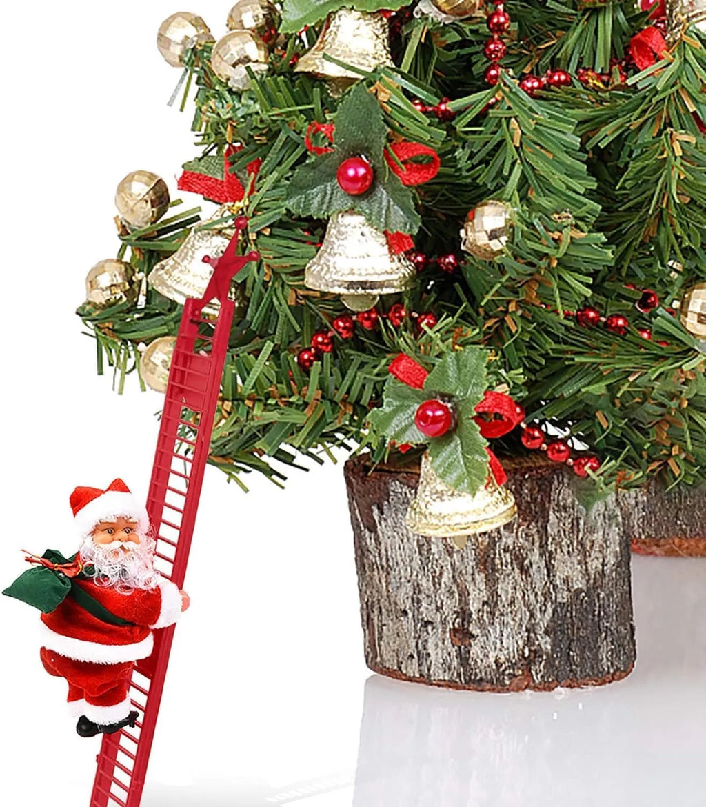 Climbing Santa on a Ladder with Music, Christmas Tree Decoration