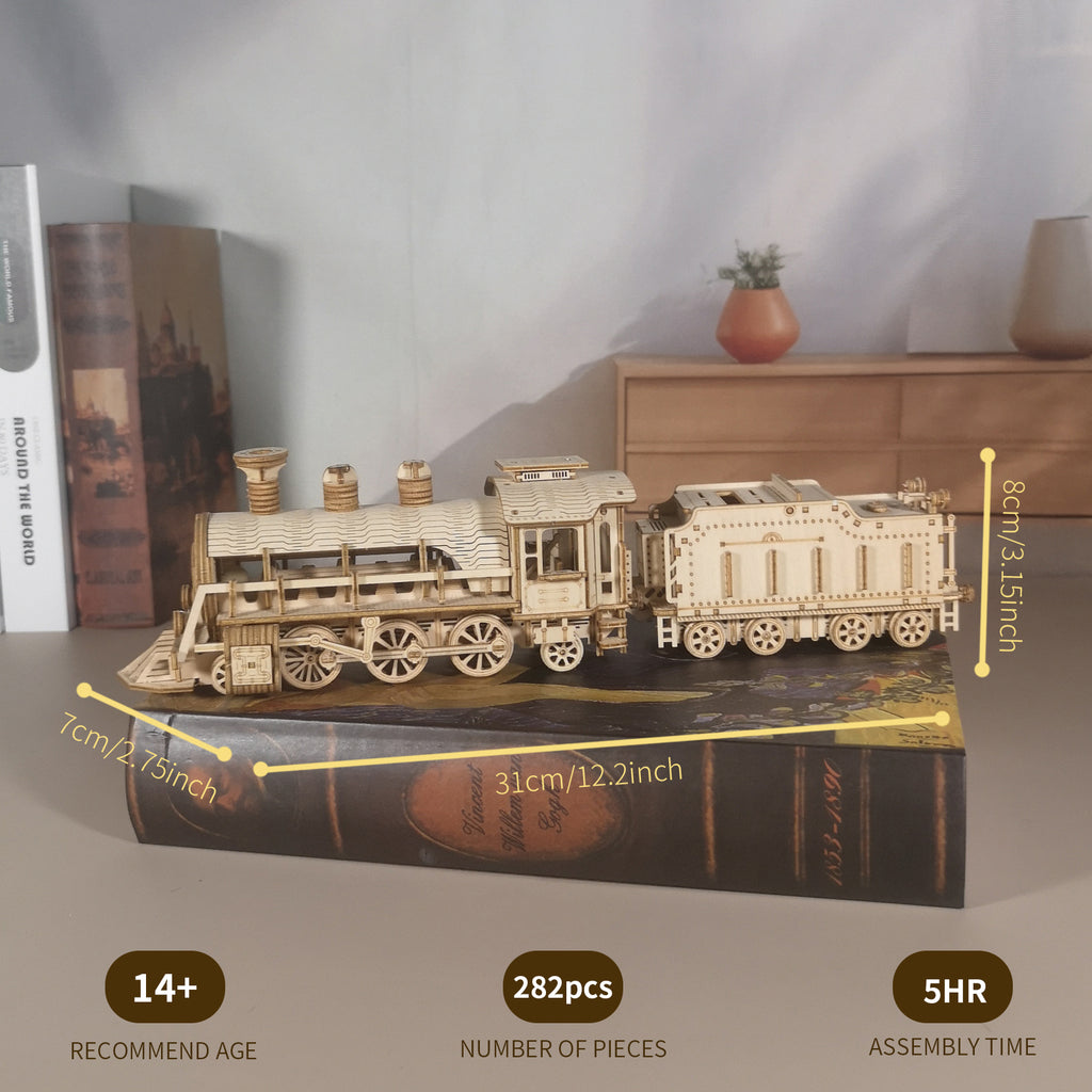 3D Wooden Steam Train Puzzle, 282 Pieces