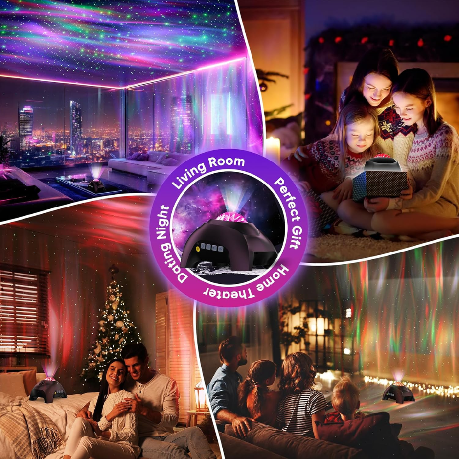 Aurora Galaxy Star Projector with Bluetooth Speaker and Remote