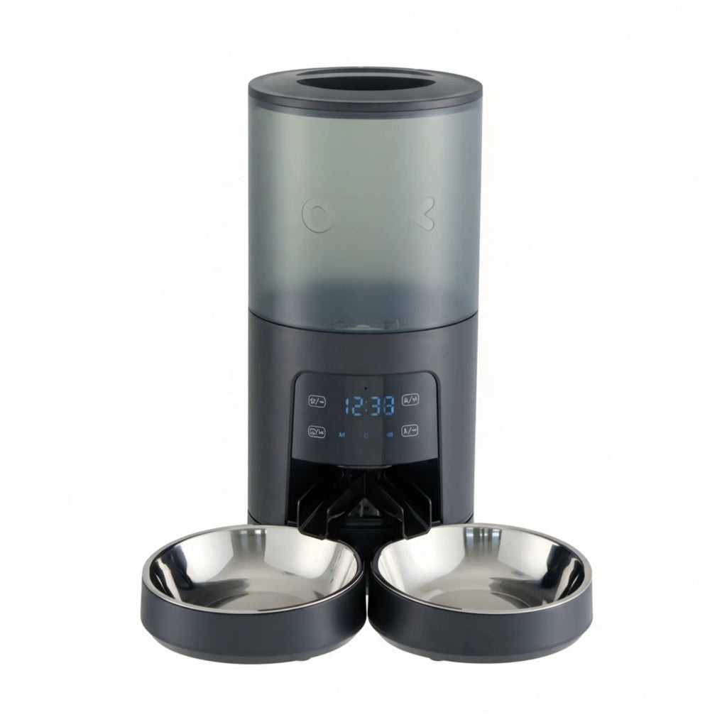 6L Automatic Cat Feeder with Timer, 2 Bowls and Voice Recorder