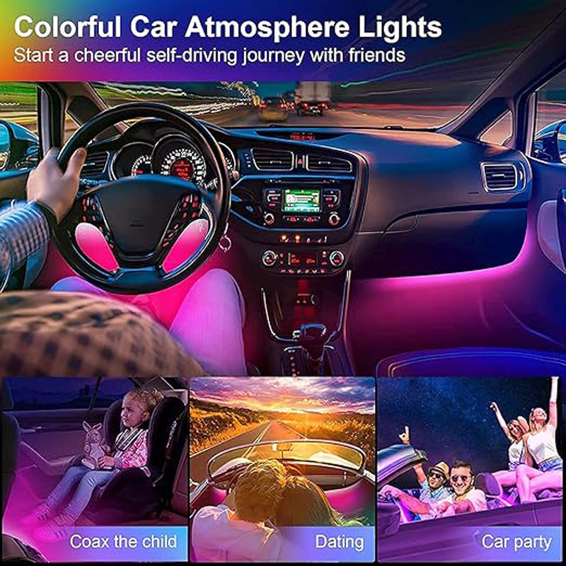 Car Interior RGB LED Strip Kit, App and Music Sync