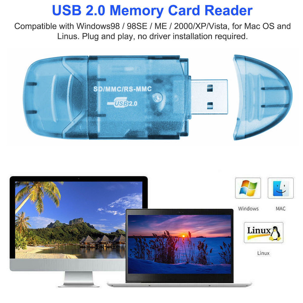 USB 2.0 Memory Card Reader, High Speed