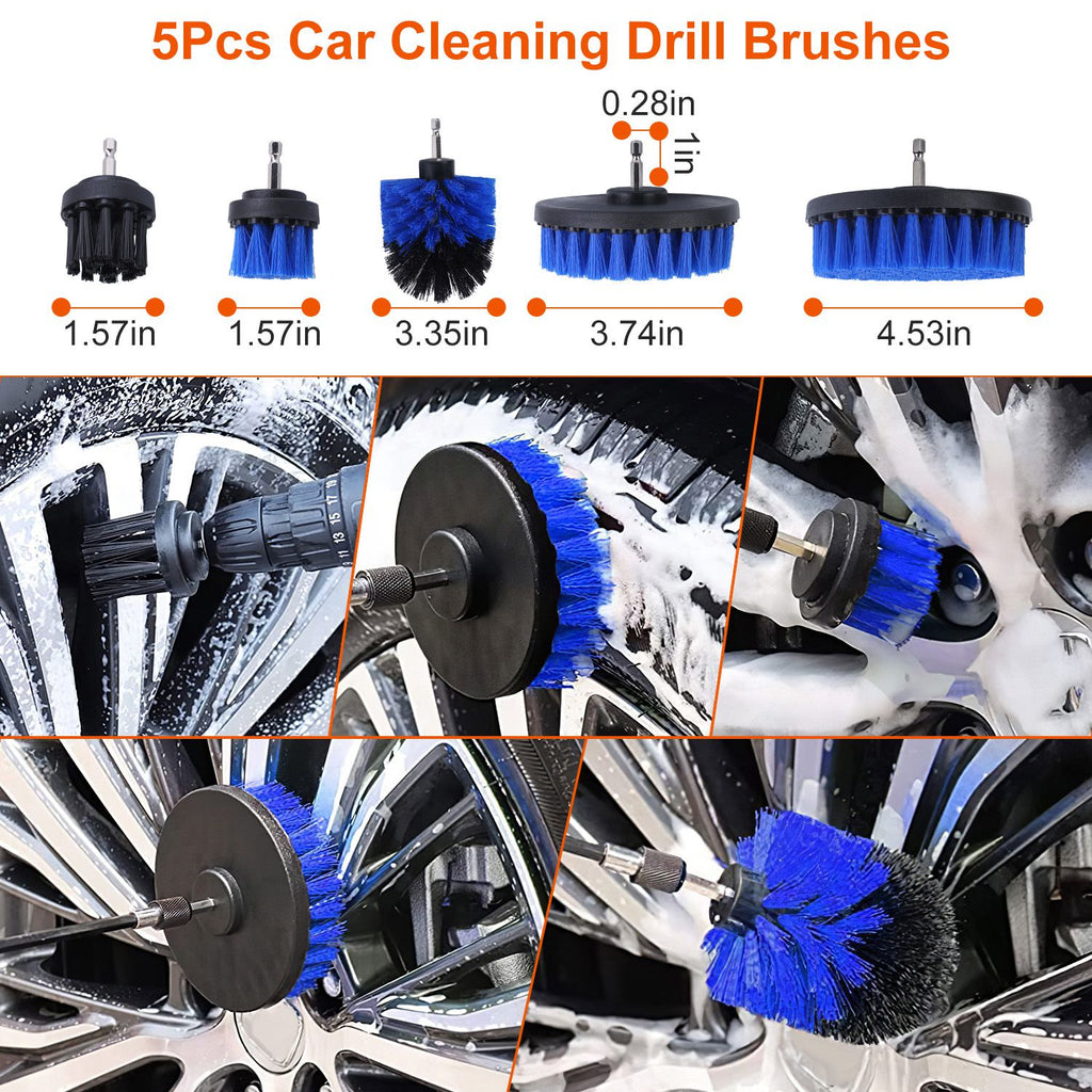 26-Piece Car Detailing Kit with Drill Brushes