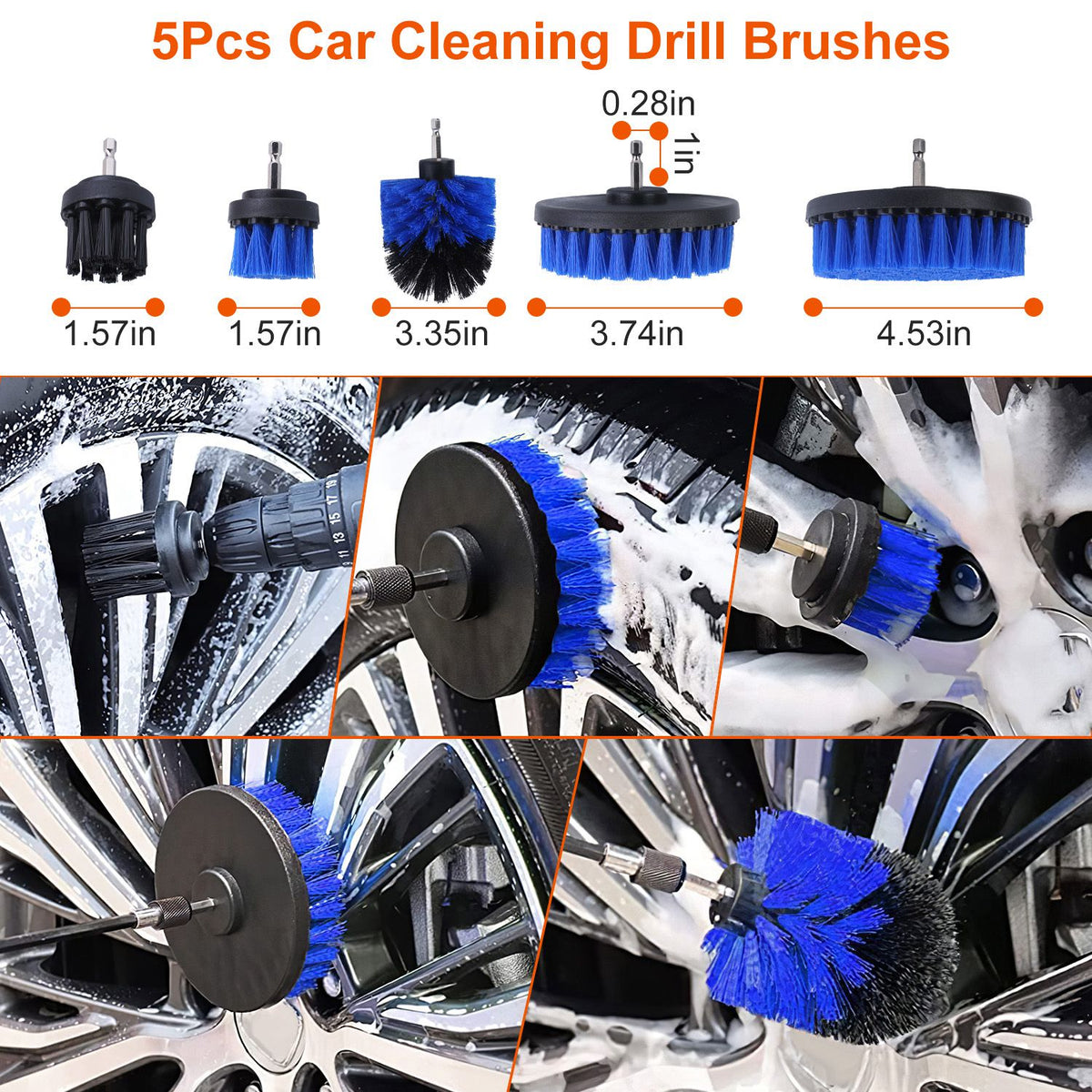 26-Piece Car Detailing Kit with Drill Brushes