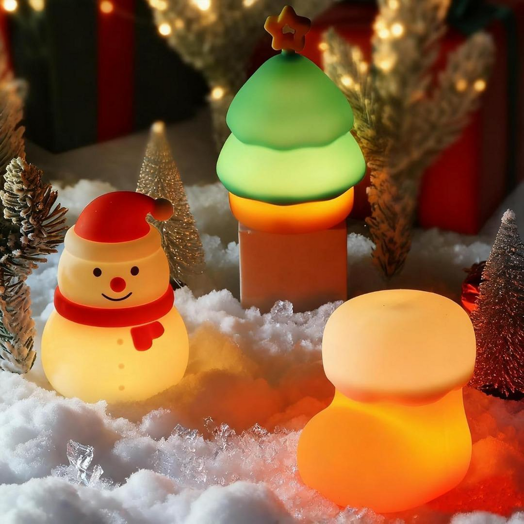 Snowman Silicone Night Light, Rechargeable and Dimmable